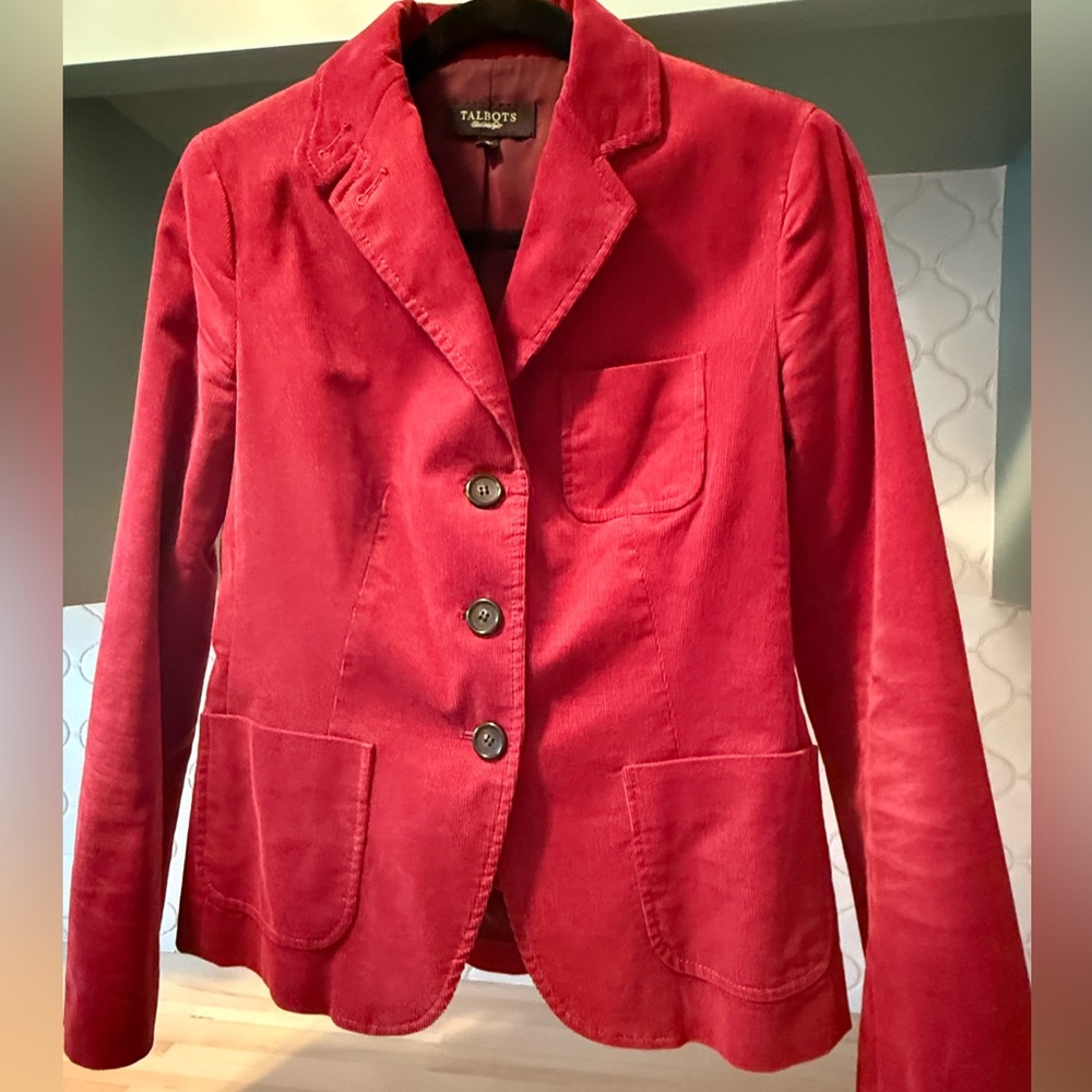 Talbots Women's Wine Red Corduroy Blazer